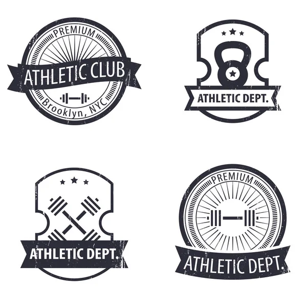 Athletic Dept Club Grunge Emblemas Vector Ilustración — Vector de stock
