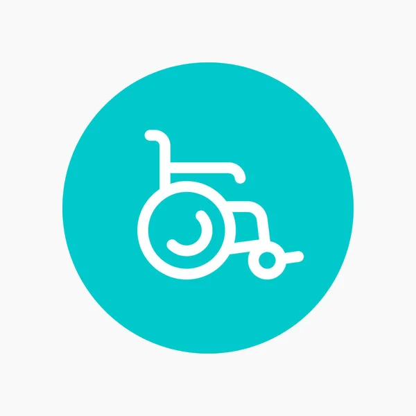 Wheelchair Icon Linear Sign Vector Illustration — Stock Vector