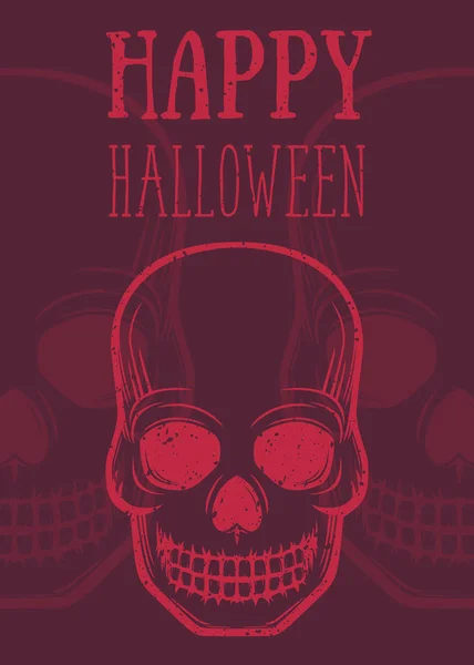 Modèle Affiche Halloween Avec Crânes — Image vectorielle