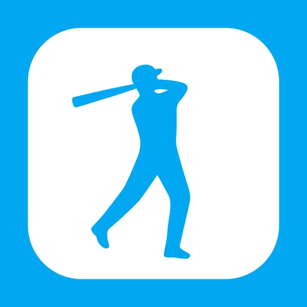 Икона Бейсбола Бейсболист Биты Силуэт Теста Векторная Иллюстрация — стоковый вектор