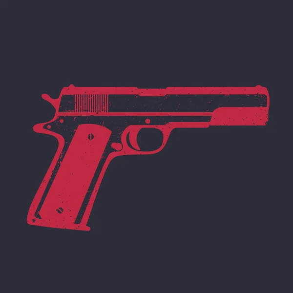 Pistola Semiautomática Clásica Pistola Oscuridad — Vector de stock