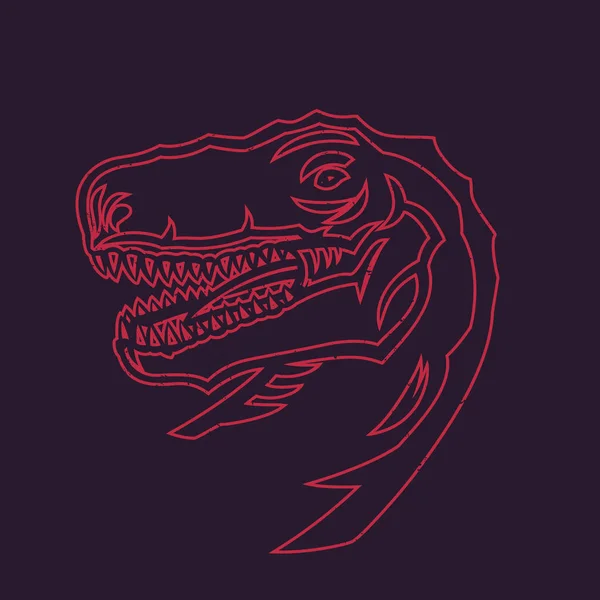 Tyrannosaurus Rex Outline Head Rex Vector Illustration — Stock Vector
