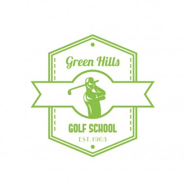 Golf okul logo, amblem golfçü ile