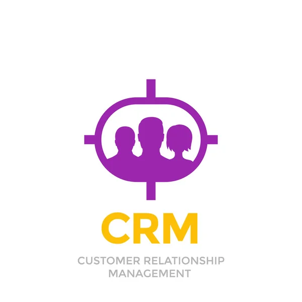 CRM, icono de gestión de relaciones con el cliente — Vector de stock