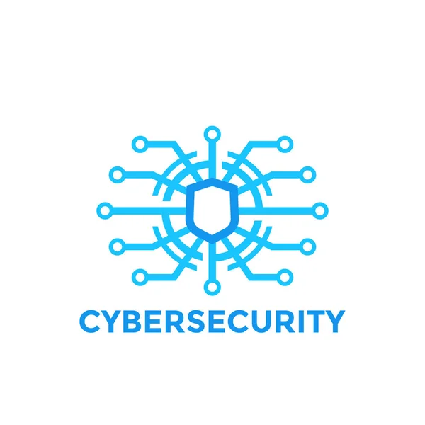 Plantilla de logotipo del vector de seguridad cibernética — Vector de stock