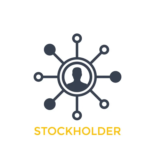 Icono del accionista aislado en blanco — Vector de stock