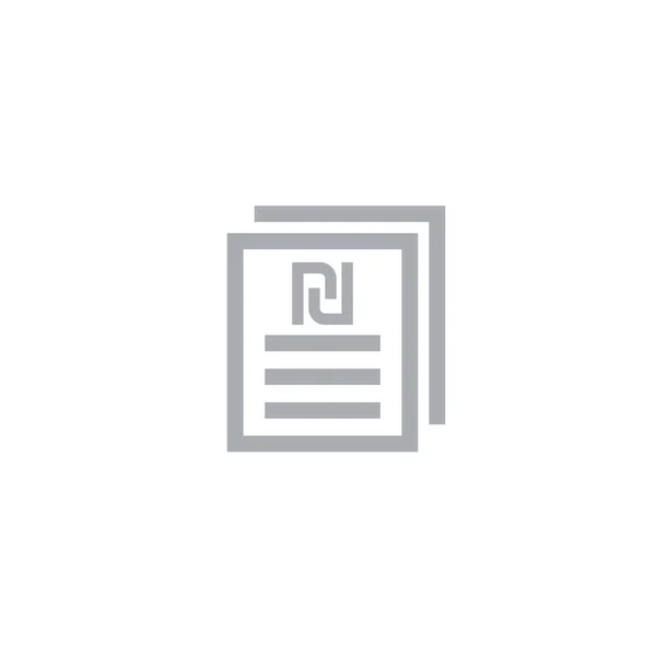 Icône de paie, documents avec shekel signe — Image vectorielle