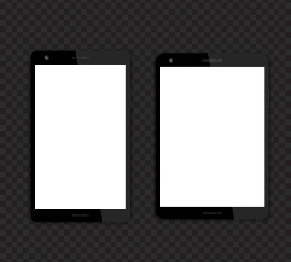 空白の画面とタブレットのモックアップ — ストックベクタ