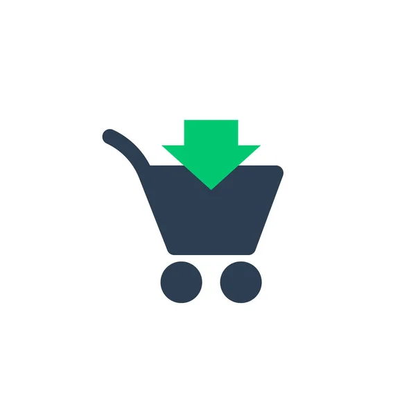 Compra, añadir al icono del carrito de compras en blanco — Archivo Imágenes Vectoriales