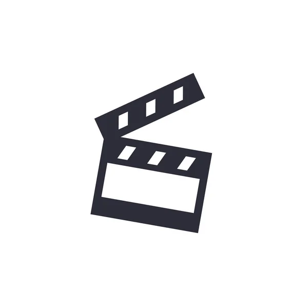 Clapperboard, icono de cine en blanco — Vector de stock