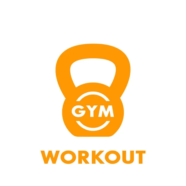 Entraînement, icône de gym sur blanc — Image vectorielle