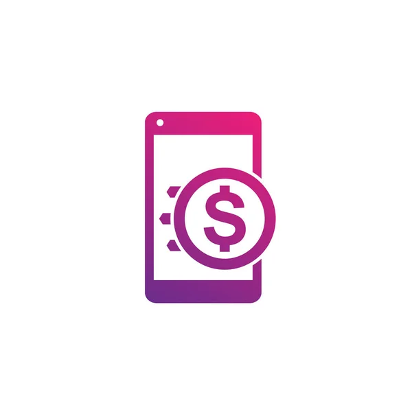 Icône de transfert d'argent, vecteur de paiement mobile — Image vectorielle