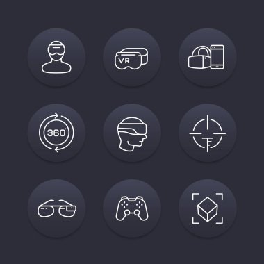 sanal gerçeklik satır Icons set
