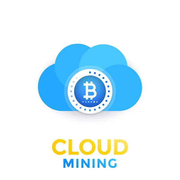 Mineração nuvem bitcoin — Vetor de Stock