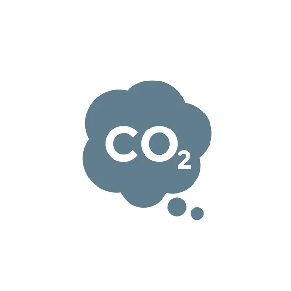 CO2-uitstoot, kooldioxide pictogram op wit — Stockvector