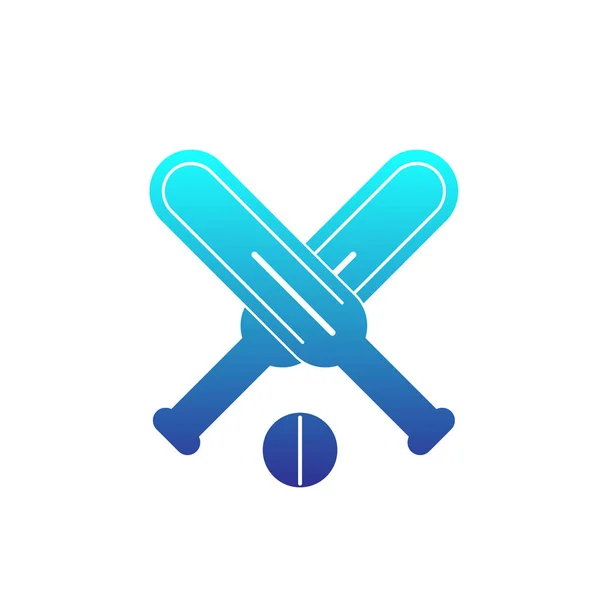 Cricket-Vektor-Symbol auf weiß — Stockvektor