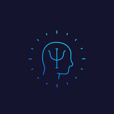 Psikoloji vektör satırı simgesi