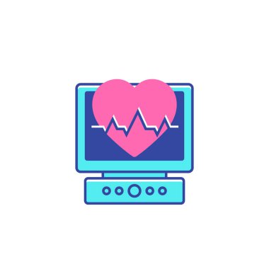 ecg, elektrokardiyogram simgesi, vektör