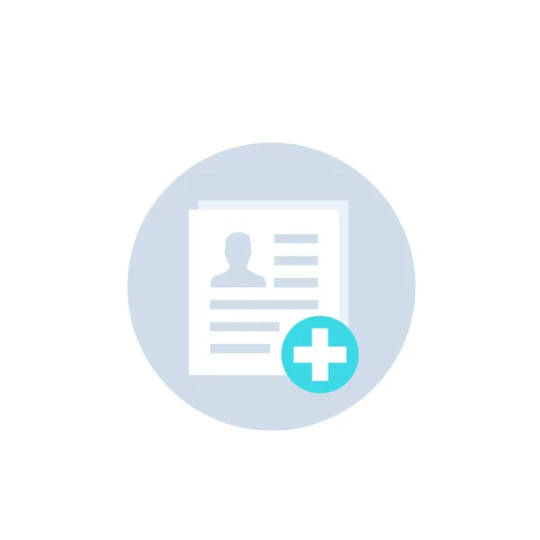Rapport médical, icône vectorielle du dossier patient — Image vectorielle