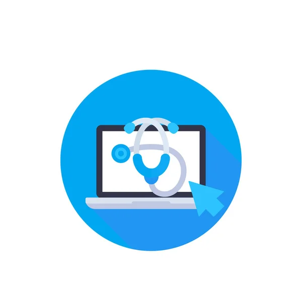 Online health care service, medical vector icon — Stock Vector