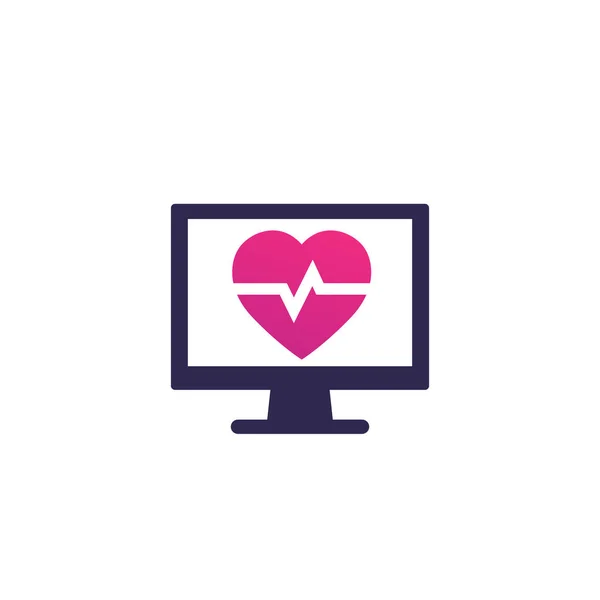 Ecg, ícone do vetor do eletrocardiograma — Vetor de Stock
