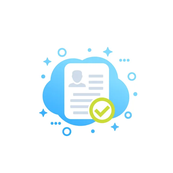 Resume approved icon — Stock Vector