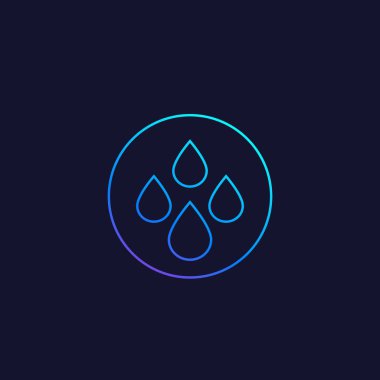 su damlaları vektör çizgisi simgesi