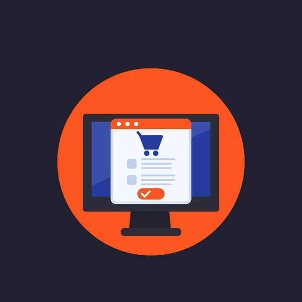 Onlinebeställning, Köp, e-handel och shopping — Stock vektor