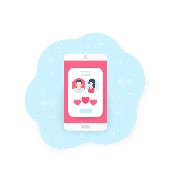 Online dating app, ταιριάζουν, διάνυσμα εικονίδιο — Διανυσματικό Αρχείο