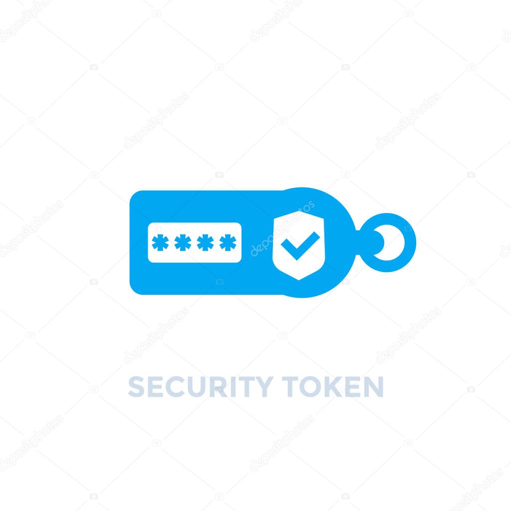 Security token on white, vector icon, eps 10 file, easy to edit