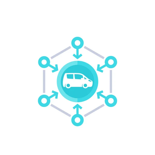 Icona di carsharing per web, vettore — Vettoriale Stock