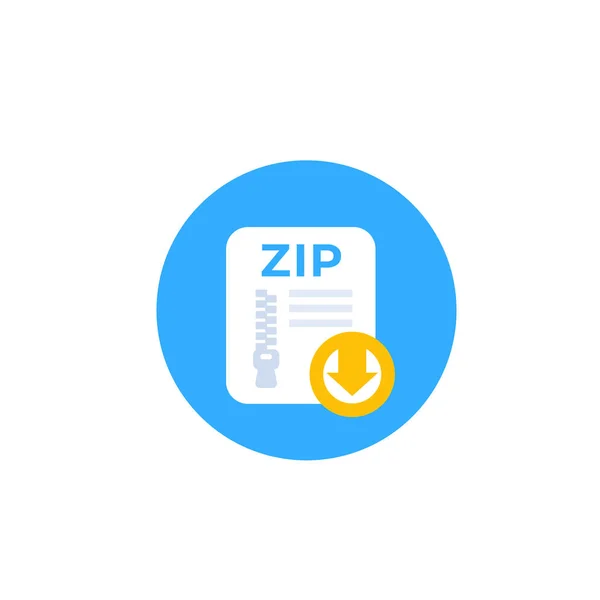 Vektor-Symbol für Zip-Datei herunterladen — Stockvektor