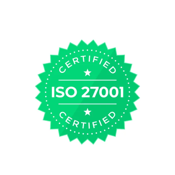 Distintivo ISO 27001, vetor —  Vetores de Stock