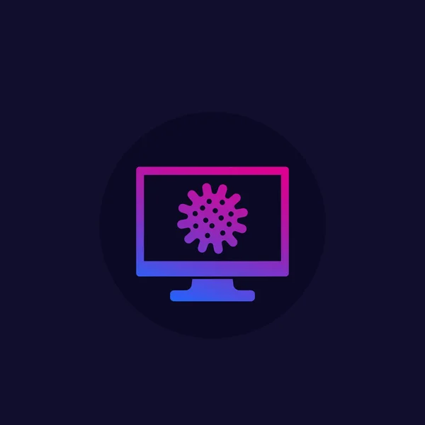 Virus research icon — Stok Vektör