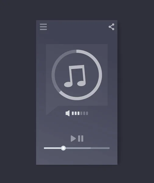 Interface leitor de streaming de música, app móvel ui — Vetor de Stock