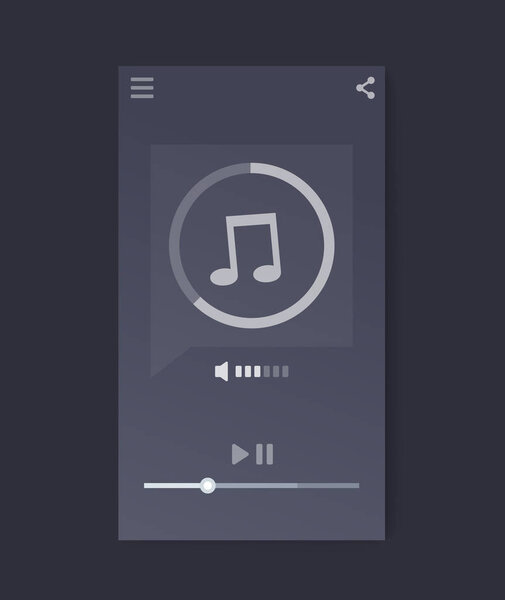 Music streaming player interface, mobile app ui