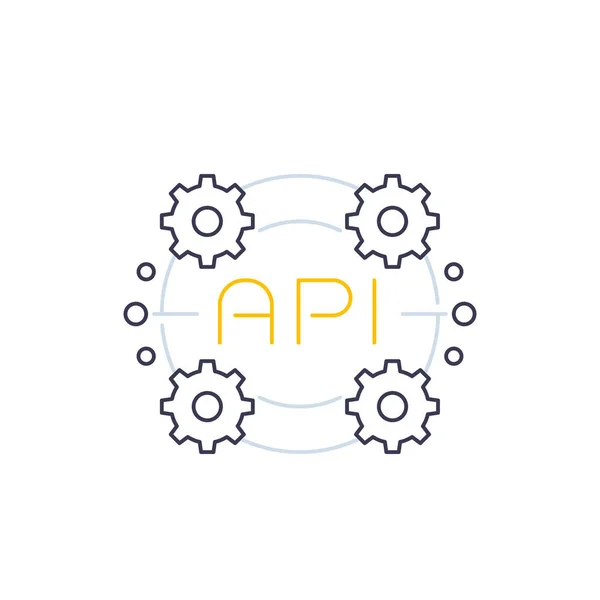 Ícone de API, interface de programação de aplicativos — Vetor de Stock
