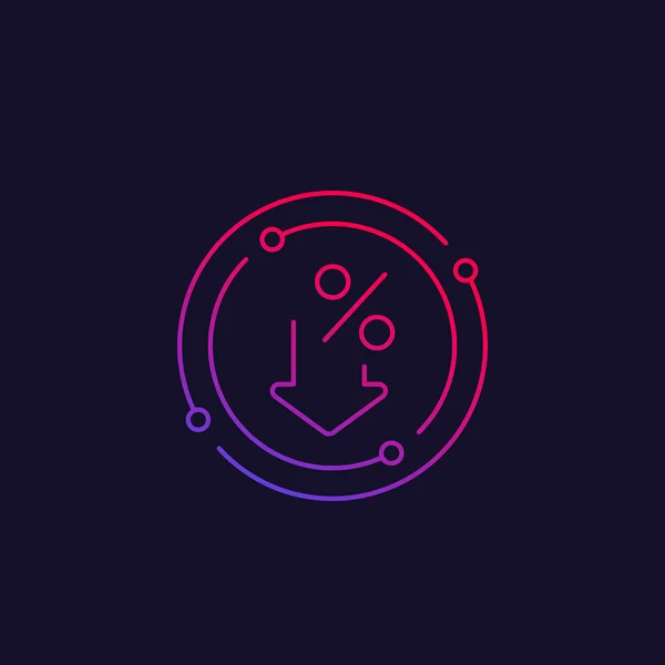 Profit decrease, percent down icon Stock Vector Image by ©nexusby