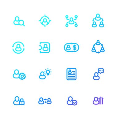 Yönetim, insan kaynakları ve HR satır simgeleri