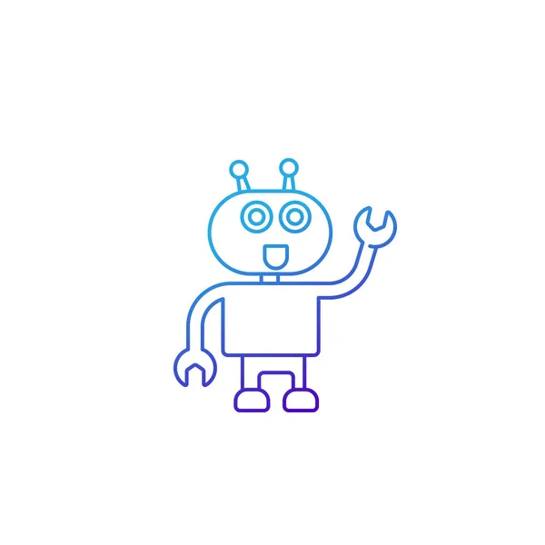 Robot assistent vektor linje ikon — Stock vektor