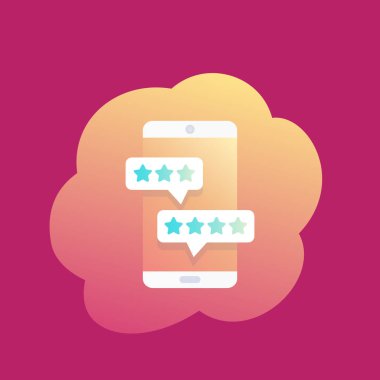 mobil incelemeler, akıllı telefon vektör simgesi