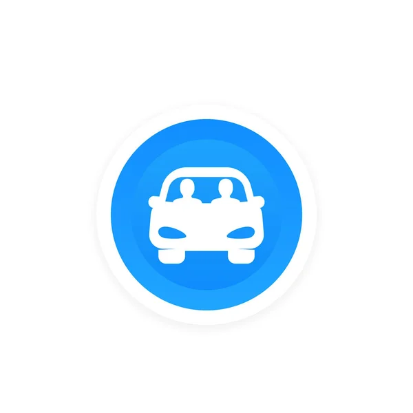 Carpool icon, people sharing a car — 图库矢量图片