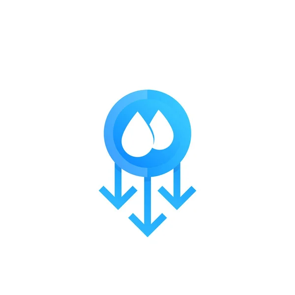 Humidity level down vector icon — 图库矢量图片