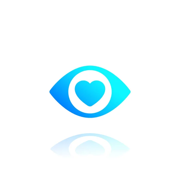 Μάτι με εικονίδιο λογότυπο καρδιάς — Διανυσματικό Αρχείο