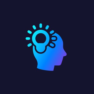 fikir, içgörü ve yaratıcı düşünme vektörü simgesi