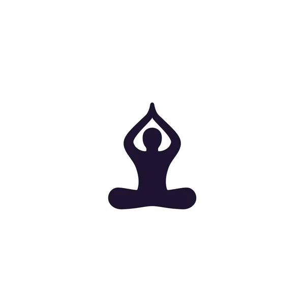 Yoga, meditatie, lotus poseren icoon — Stockvector