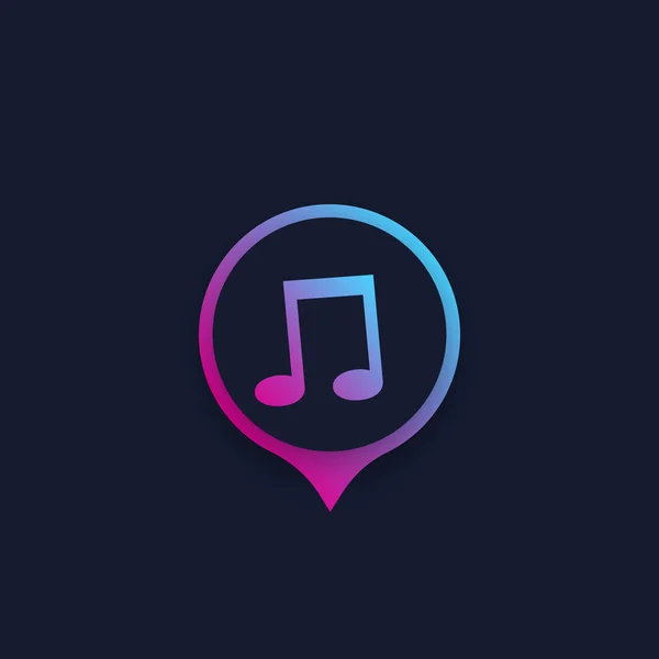 Μουσικό εικονίδιο ή vector λογότυπο για εφαρμογές — Διανυσματικό Αρχείο