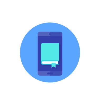 Defter vektör simgesi, kitap ve akıllı telefon