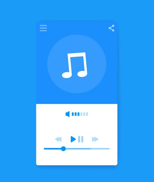 Hudební streaming player interface, mobile ui — Stockový vektor