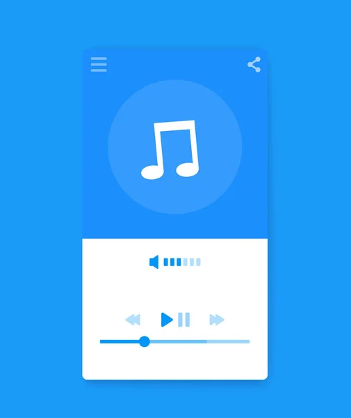 Interfaccia lettore di streaming musicale, mobile ui — Vettoriale Stock